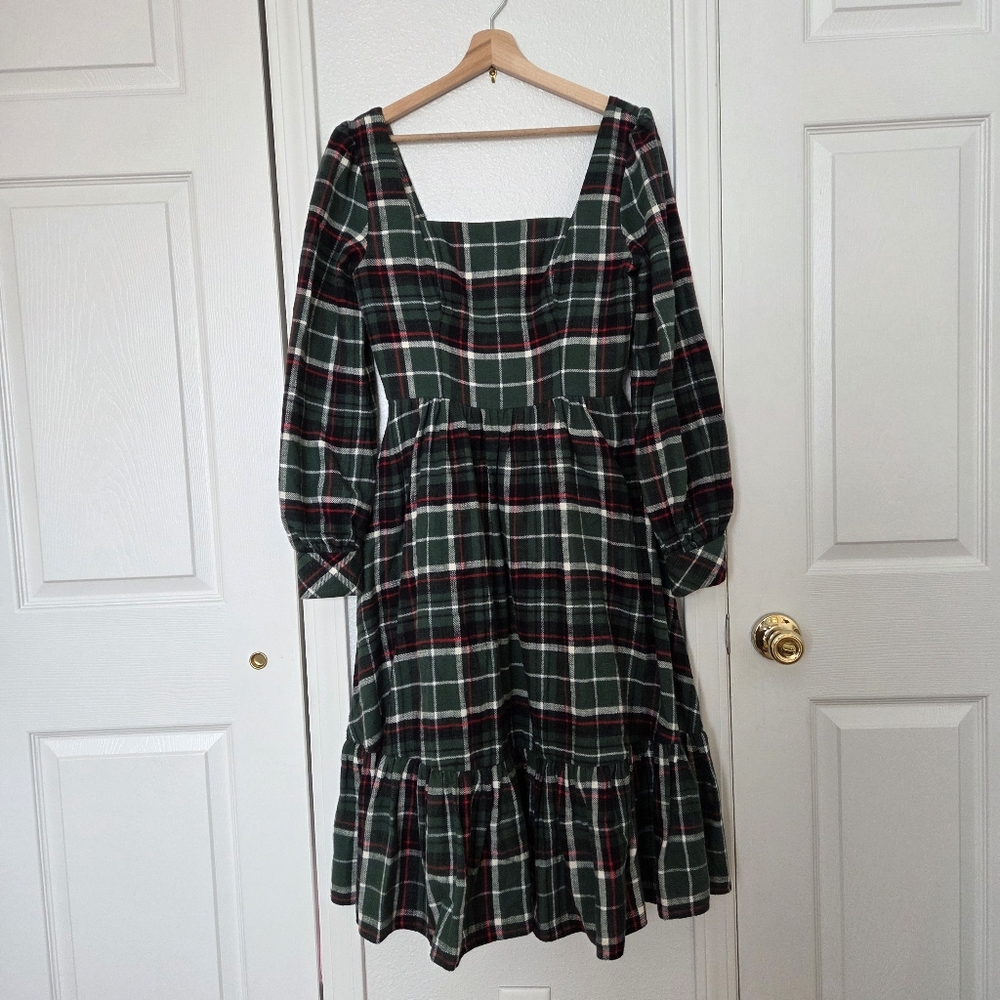 🏷Hearts And Found Flannel Cotton Dress Lined Pockets New Plaid